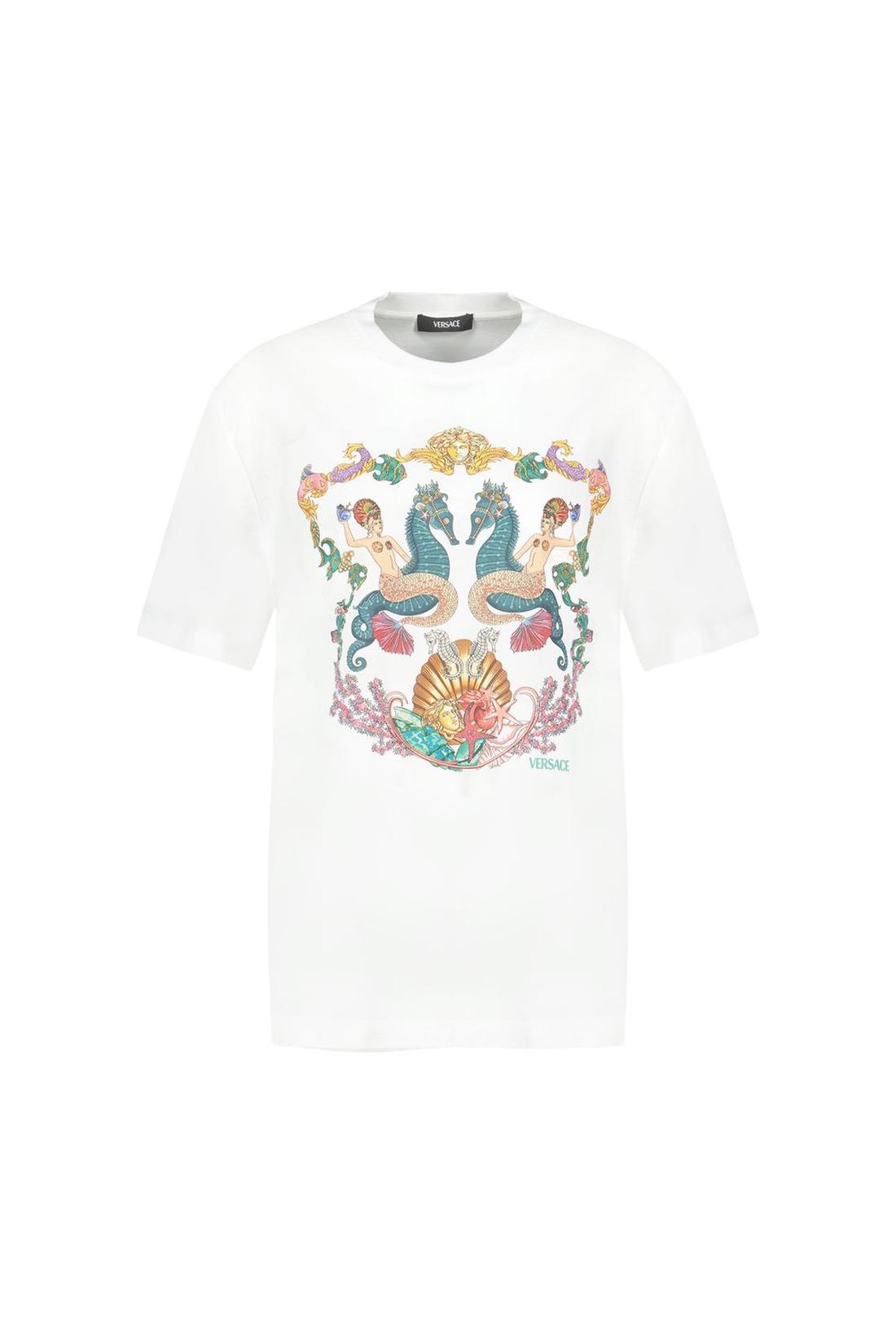Theater Crest T-Shirt - Versace - Baumwolle - Weiß