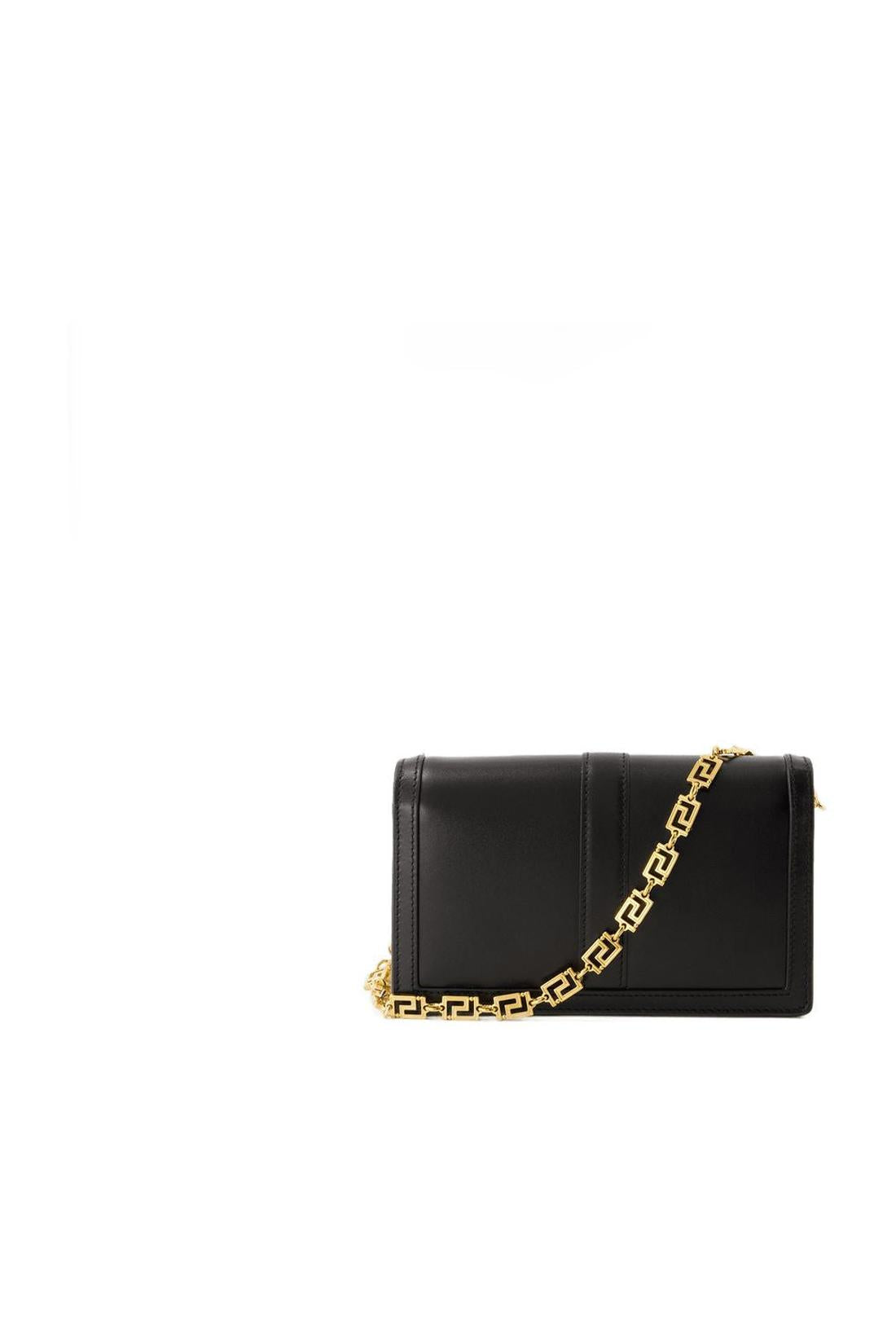 Wallet On Chain Greca Goddess - Versace - Leder - Schwarz