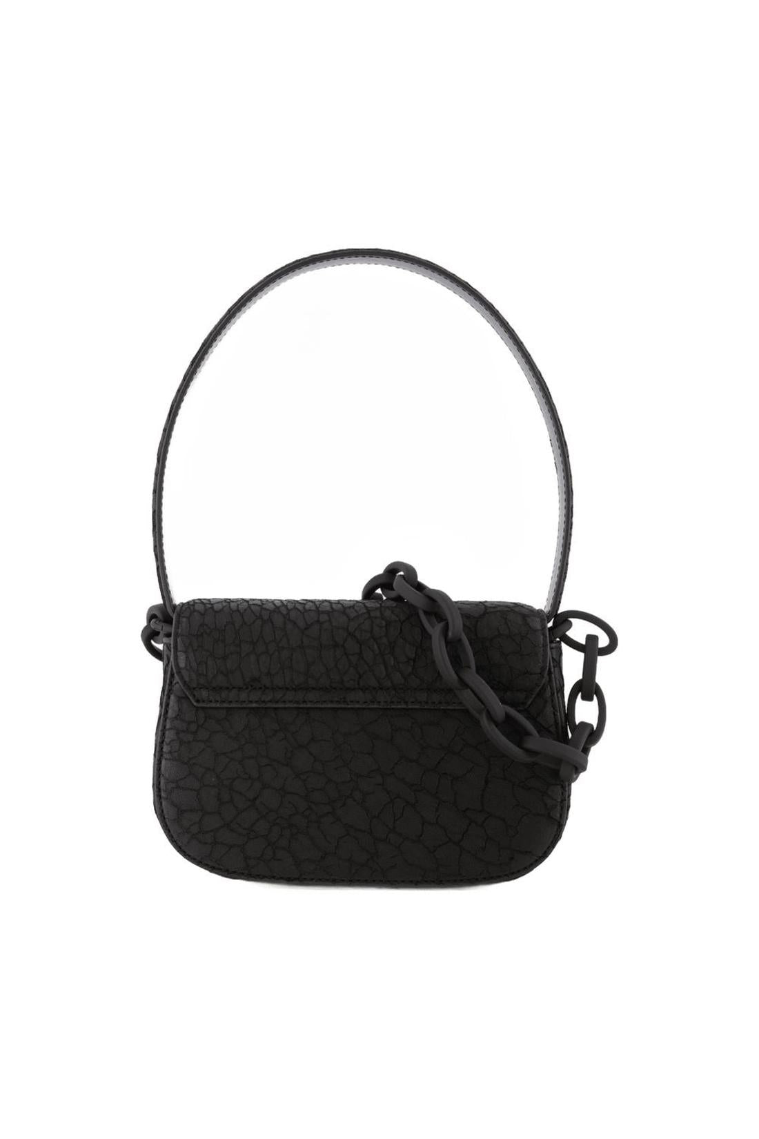 1DR Schultertasche - Diesel - Leder - Schwarz