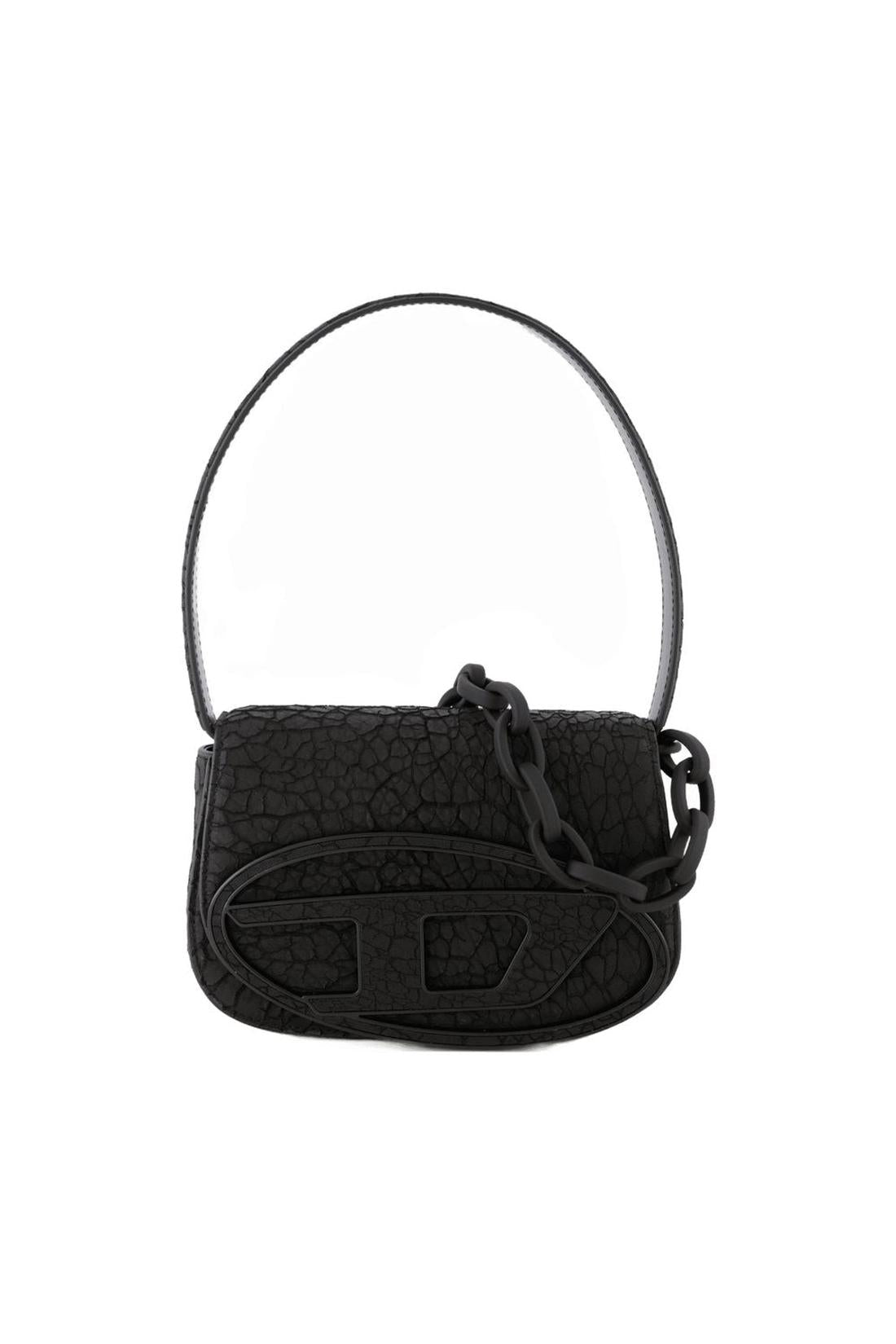 1DR Schultertasche - Diesel - Leder - Schwarz