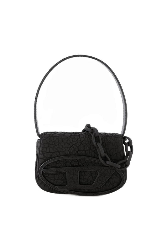 1DR Schultertasche - Diesel - Leder - Schwarz