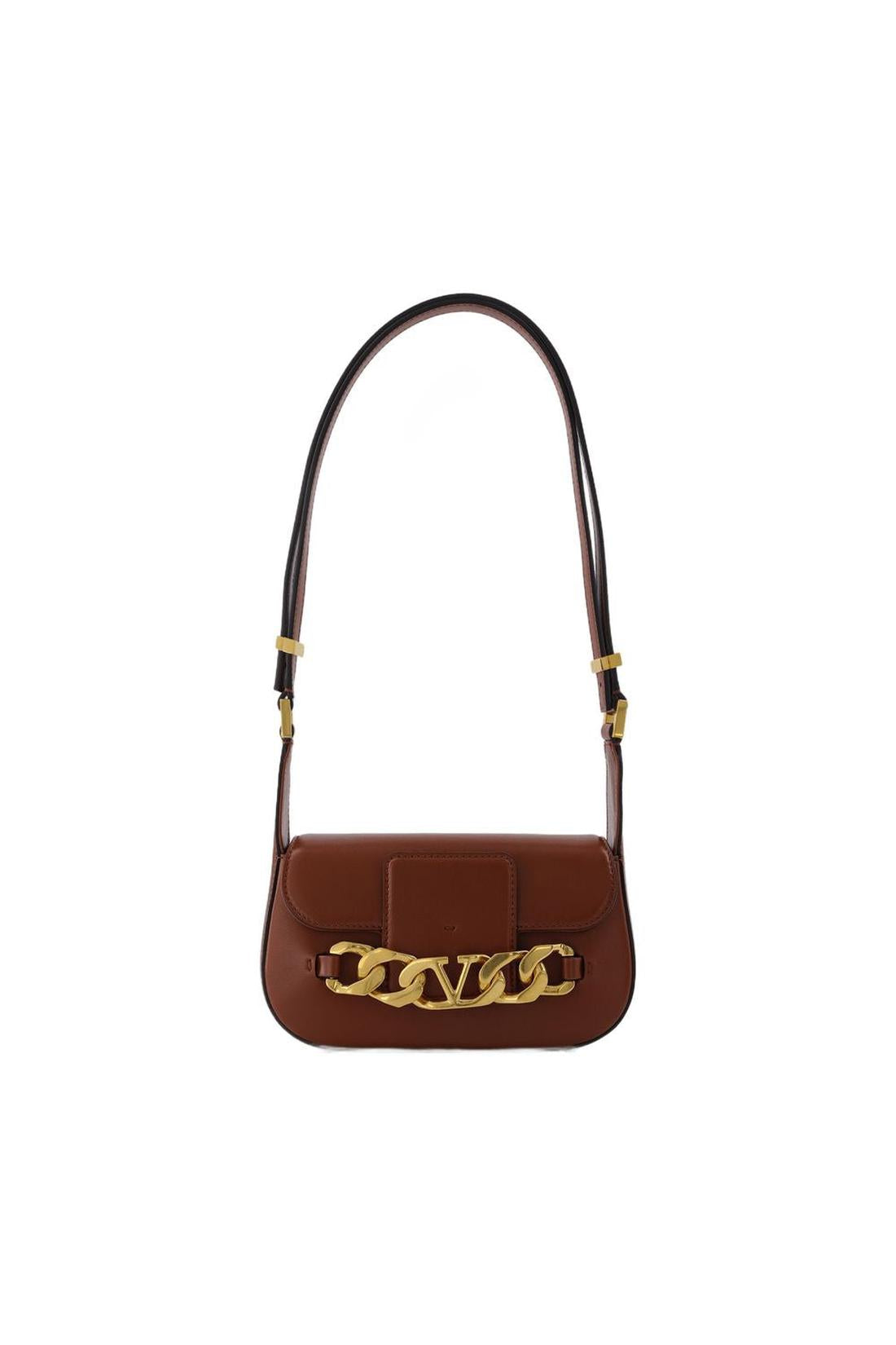 Vlogo Chain Small Tasche aus braunem Leder