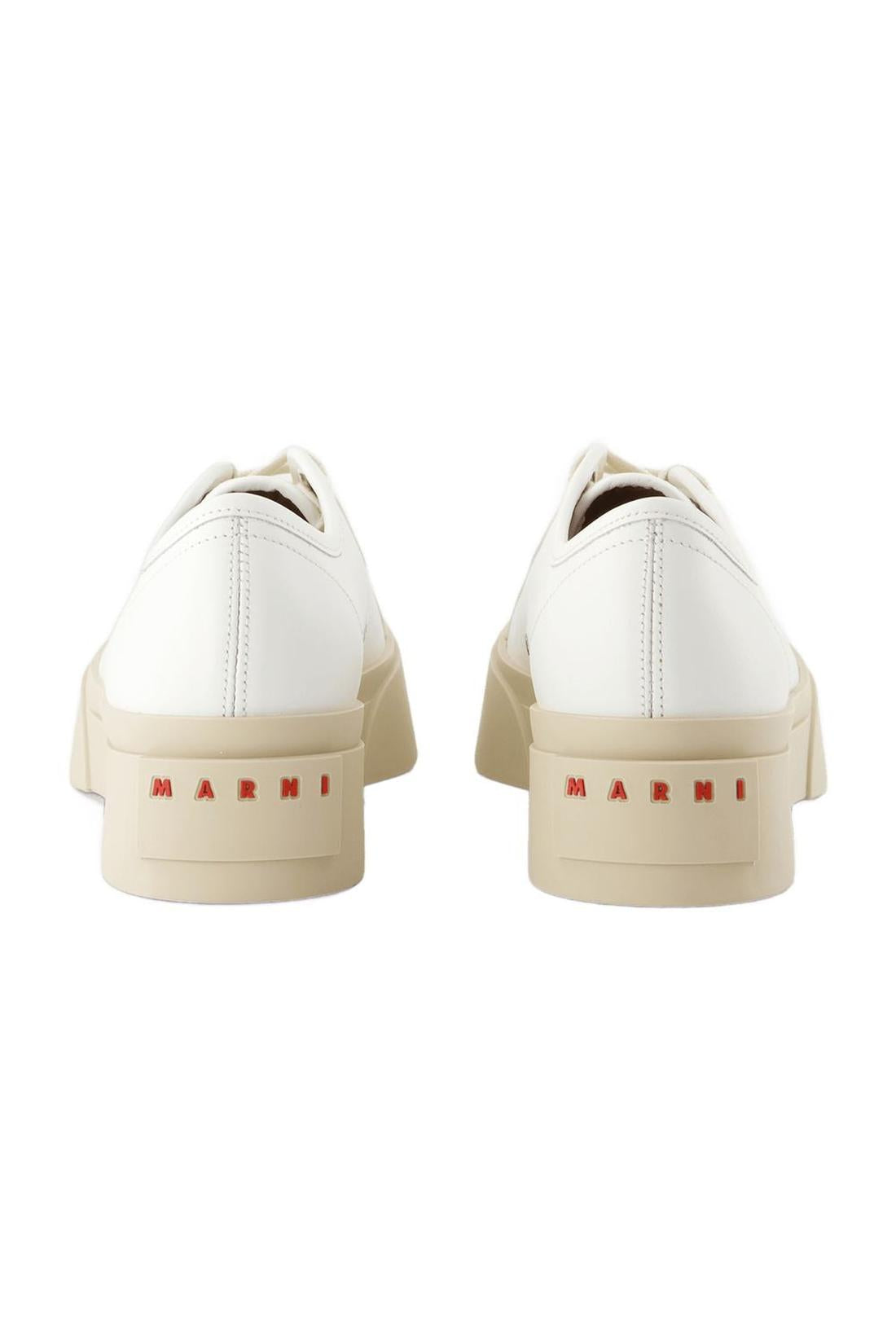 Laced Up Sneakers - Marni - Leder - Weiß