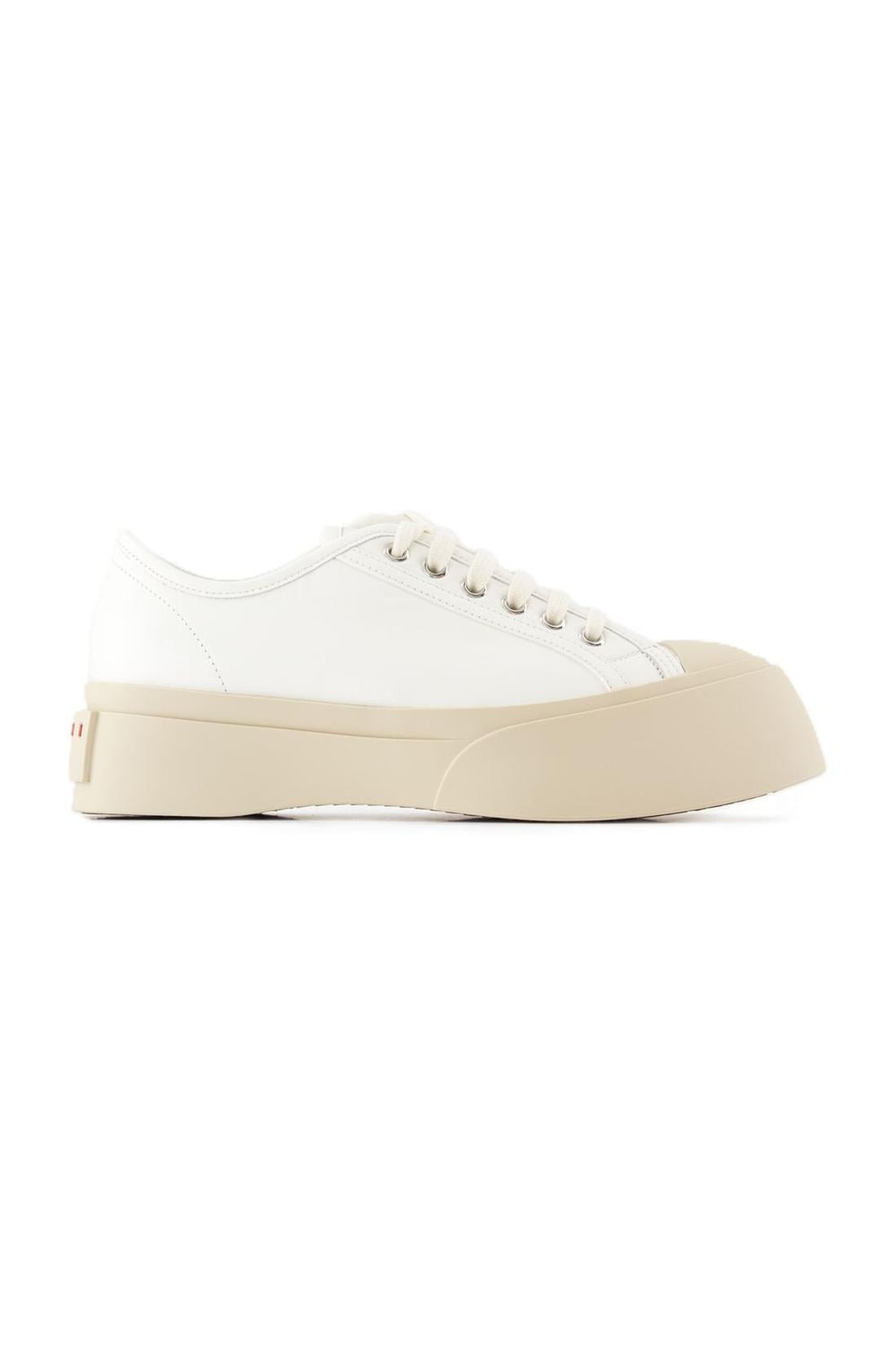 Laced Up Sneakers - Marni - Leder - Weiß