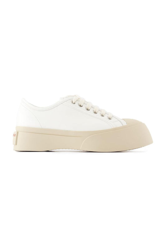 Laced Up Sneakers - Marni - Leder - Weiß
