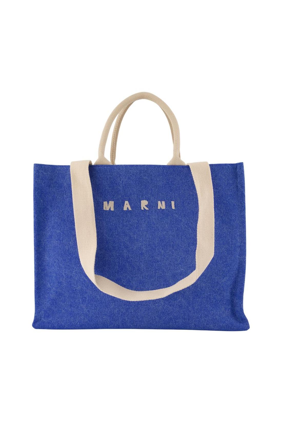 Große Einkaufstasche - Marni - Baumwolle - Blau