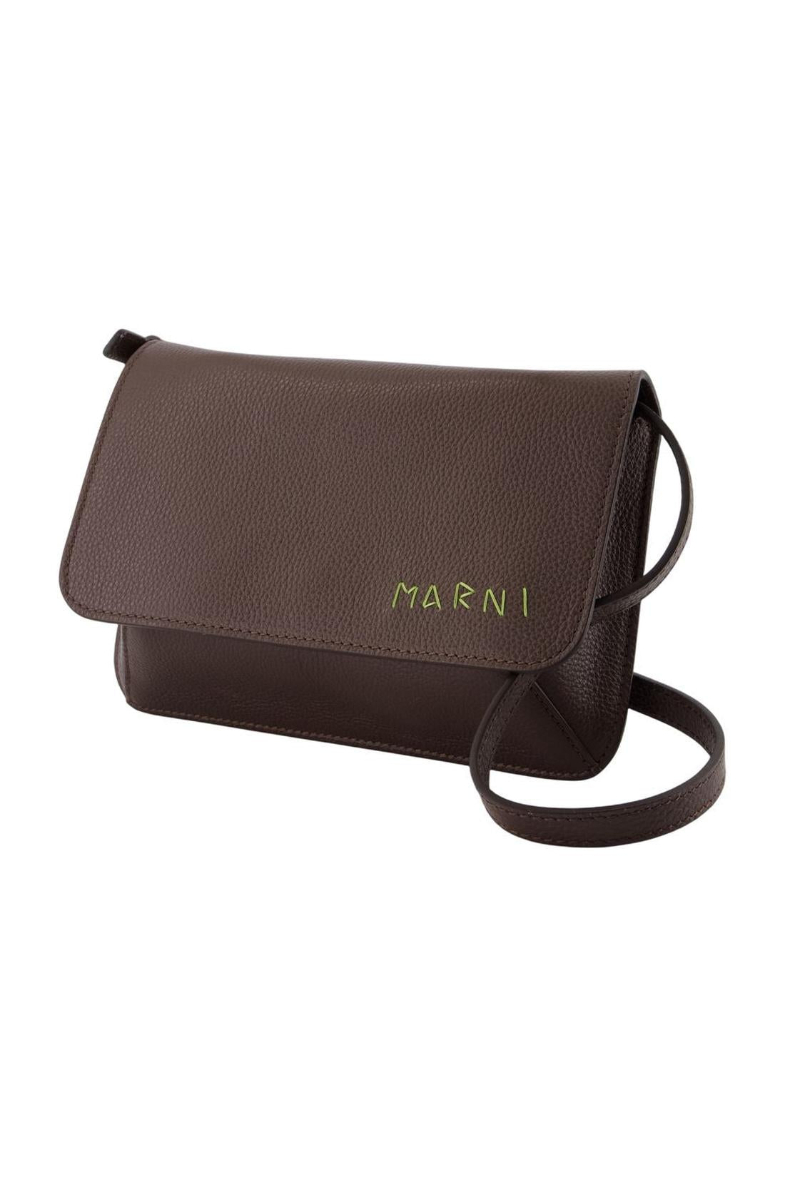 Schultertasche - Marni - Leder - Braun