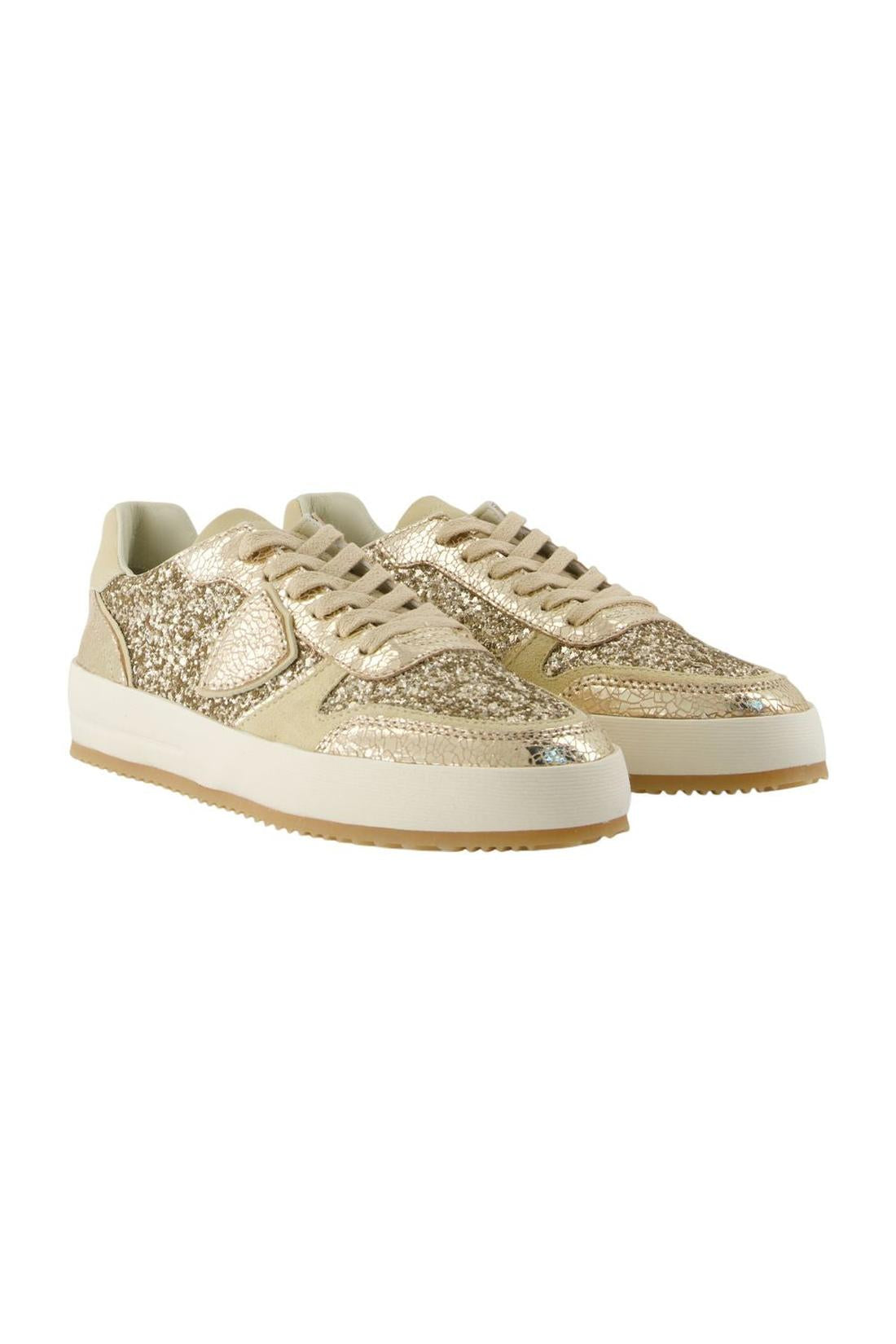 Sneakers Nice Low Woman - Philippe Model - Leder - Gold