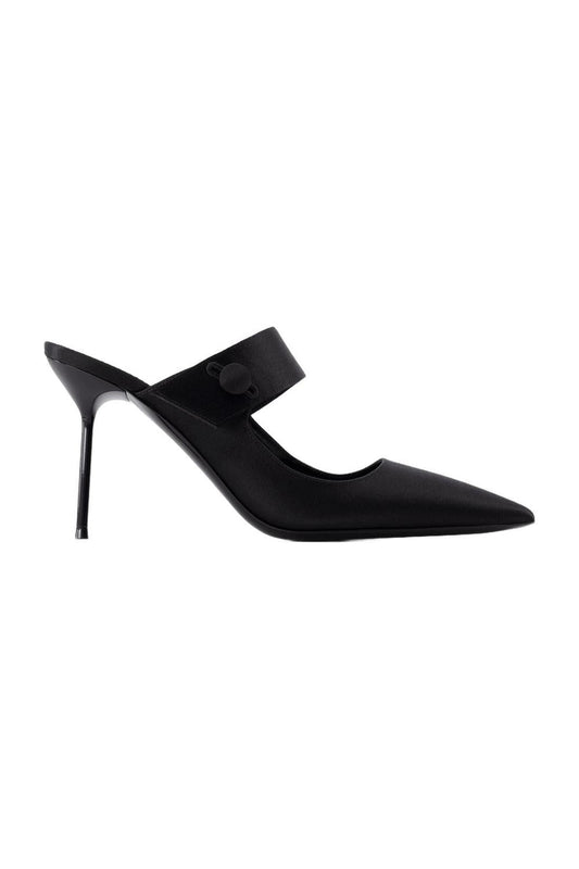 Pumps Lidia Couture Sabot 90 - Paris Texas - Seide - Schwarz
