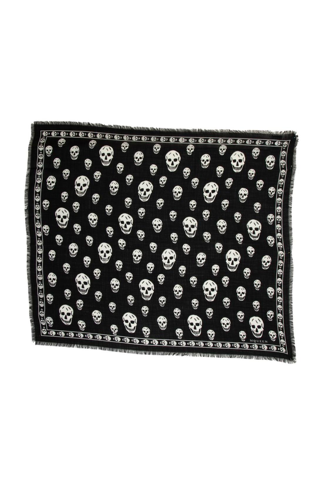 Schal Skull - Alexander McQueen - Seide - Schwarz
