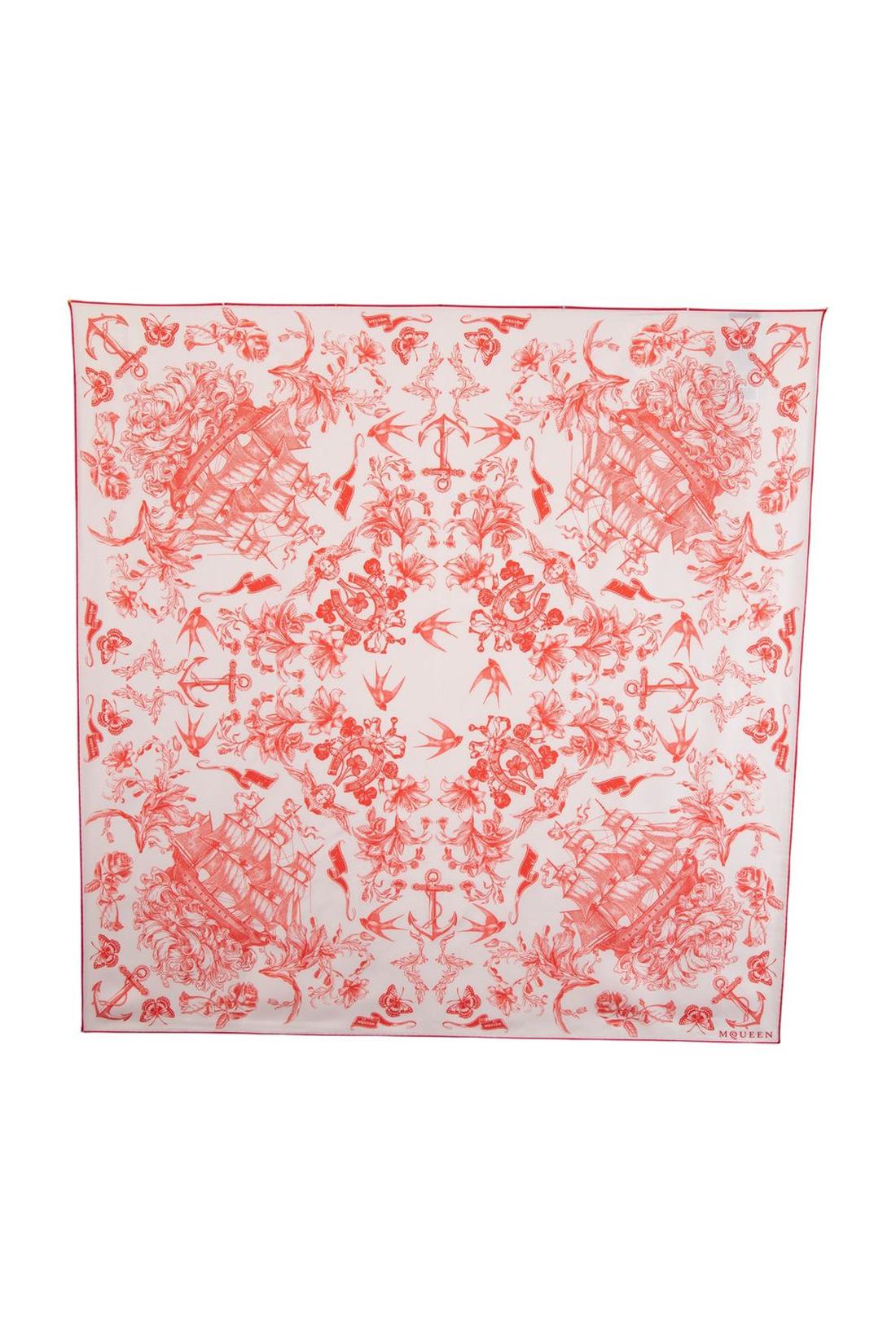 Schal Fo Sailor Tattoo - Alexander McQueen - Seide - Rosa