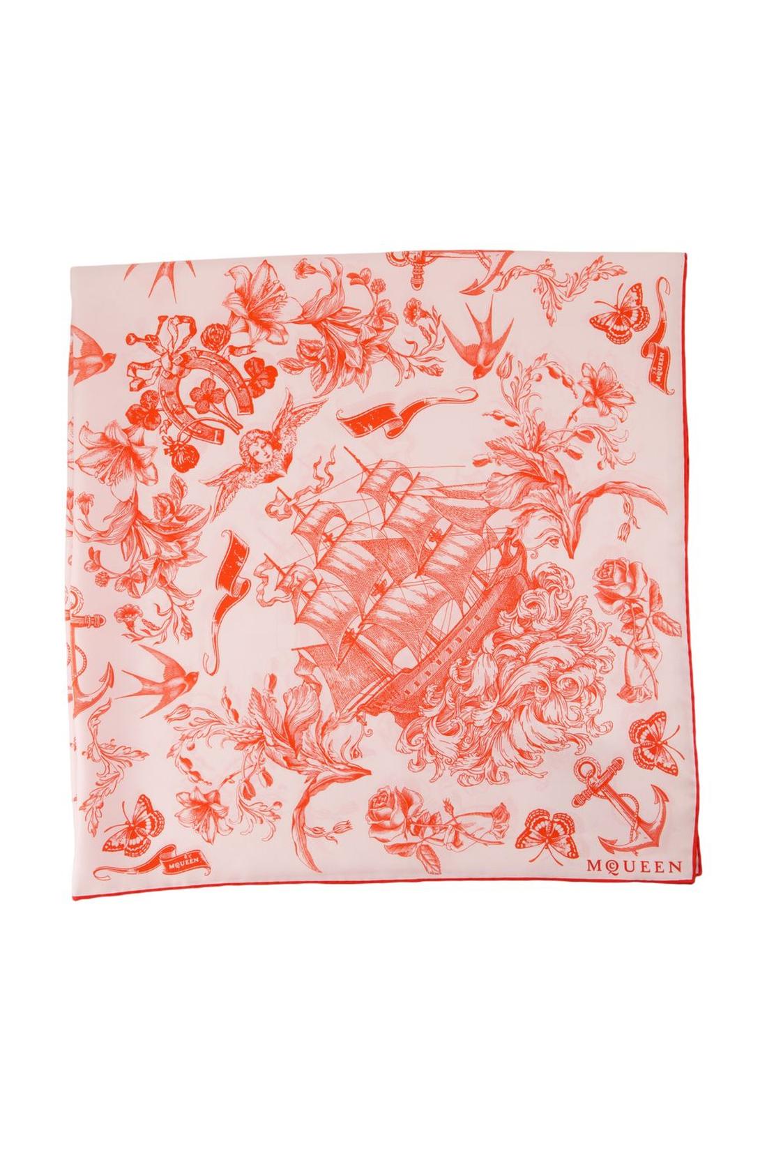 Schal Fo Sailor Tattoo - Alexander McQueen - Seide - Rosa