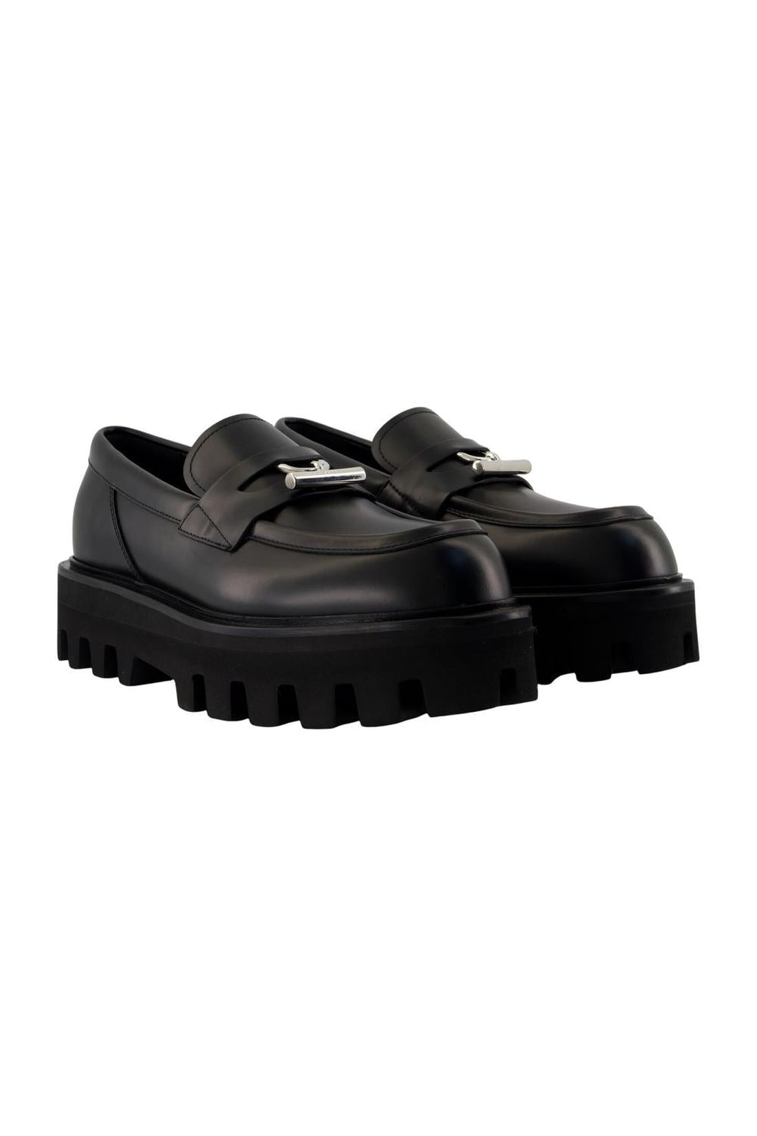 Oversize Flat Shoes - Alexander Mcqueen -  Black - Leather