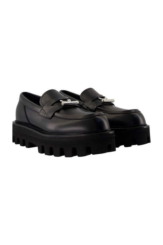 Oversize Flat Shoes - Alexander Mcqueen -  Black - Leather