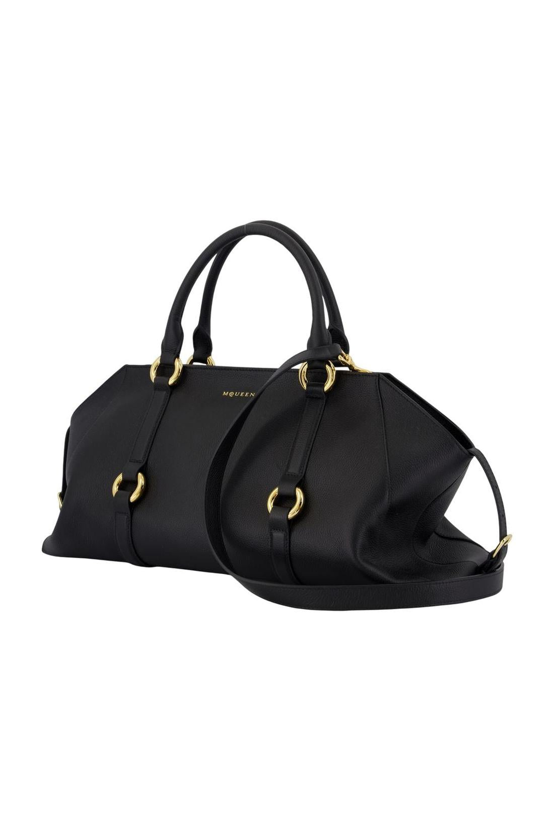Farringdon Medium Handtasche - Alexander McQueen - Leder - Schwarz