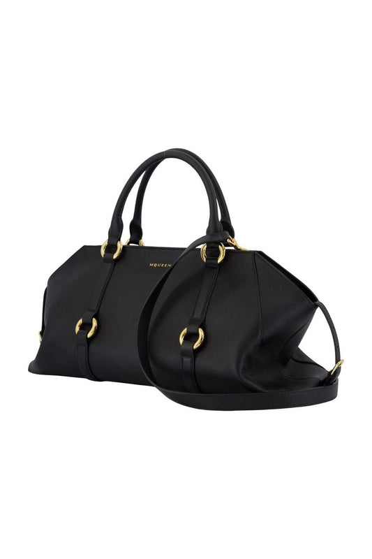 Farringdon Medium Handtasche - Alexander McQueen - Leder - Schwarz