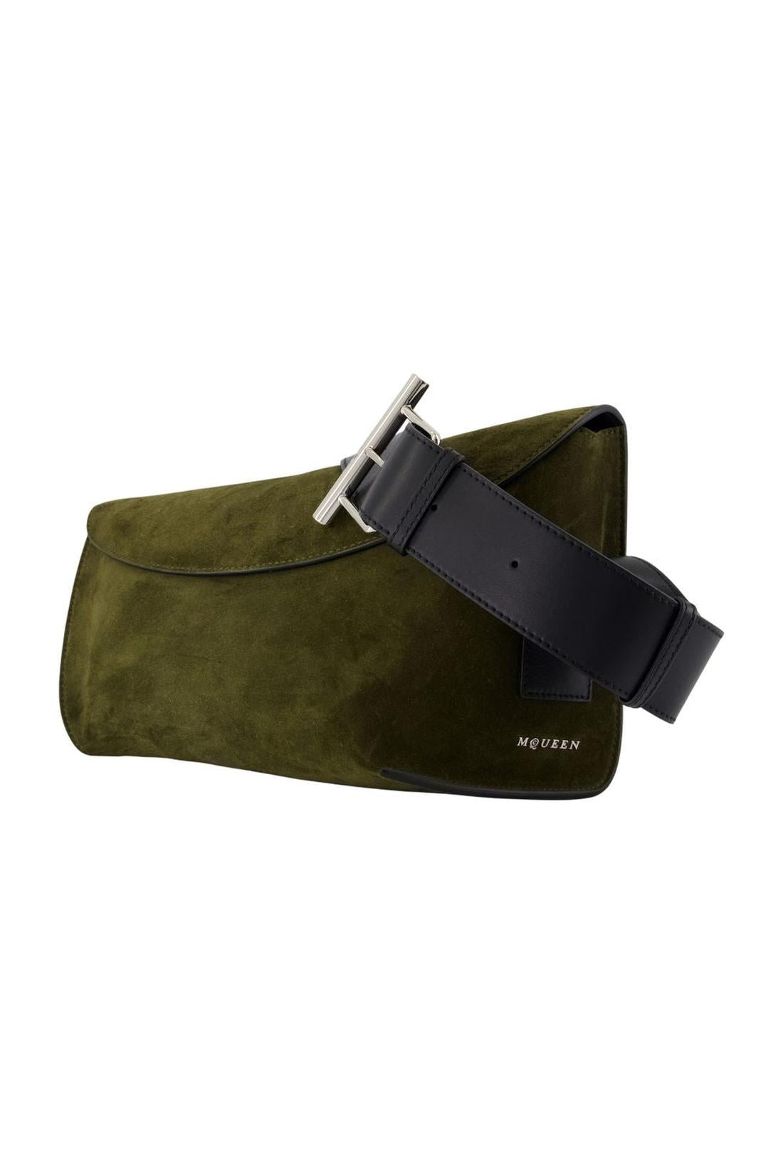 T-Bar Sling Large Schultertasche - Alexander McQueen - Leder - Khaki