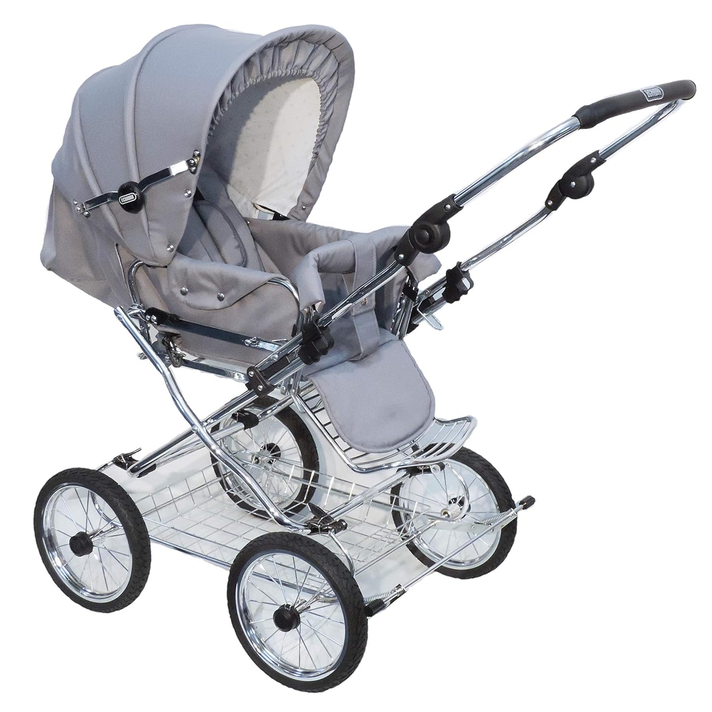 EICHHORN Kinderwagen Kombikinderwagen Komplett-Set, 0-3 Jahre, umbaubar zum Sportwagen, inklusive Babytragetasche, Stoff Grau, ECCO-Räder