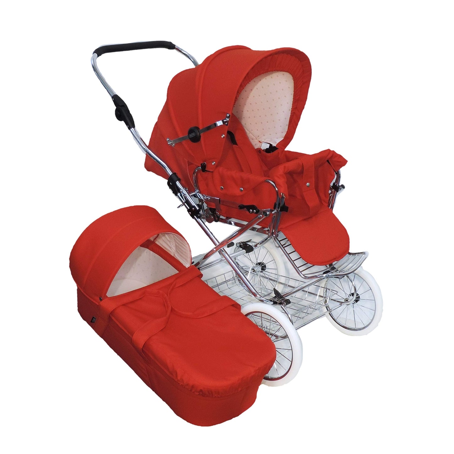 EICHHORN Kinderwagen Kombikinderwagen Komplett-Set, 0-3 Jahre, umbaubar zum Sportwagen, inklusive Babytragetasche, EVA-Rad, marineblau