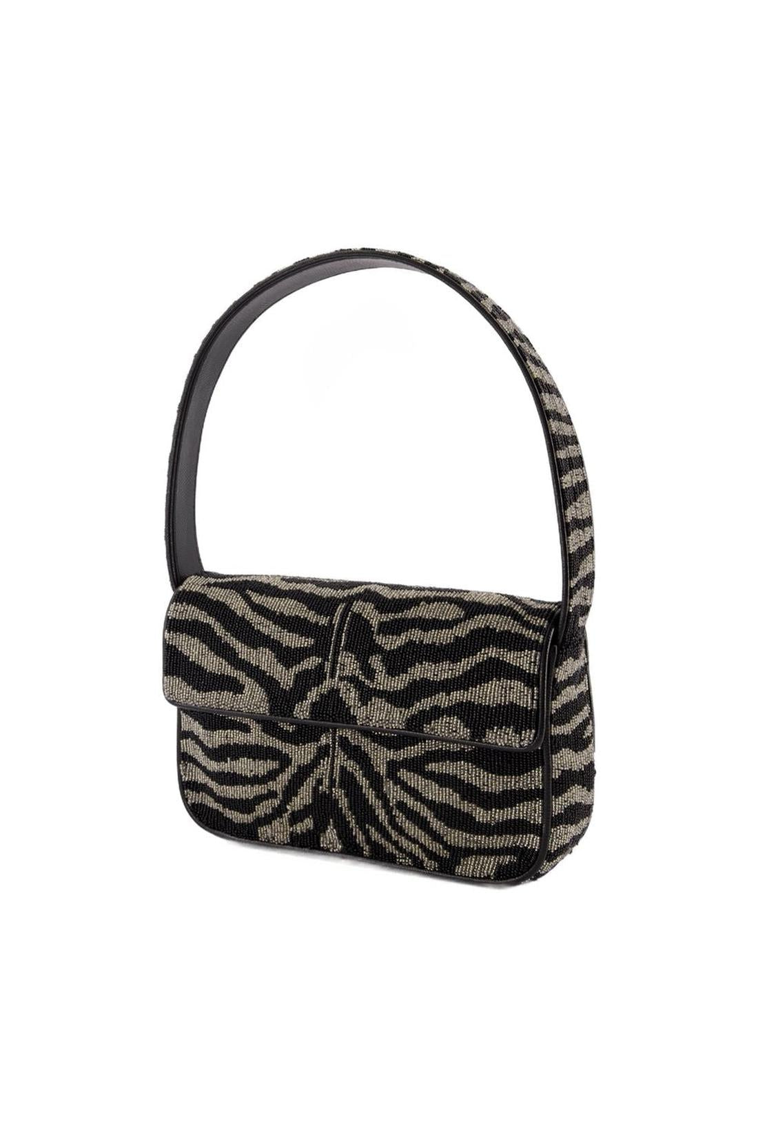 Tommy Beaded Schultertasche - Staud - Kunstleder - Schwarz