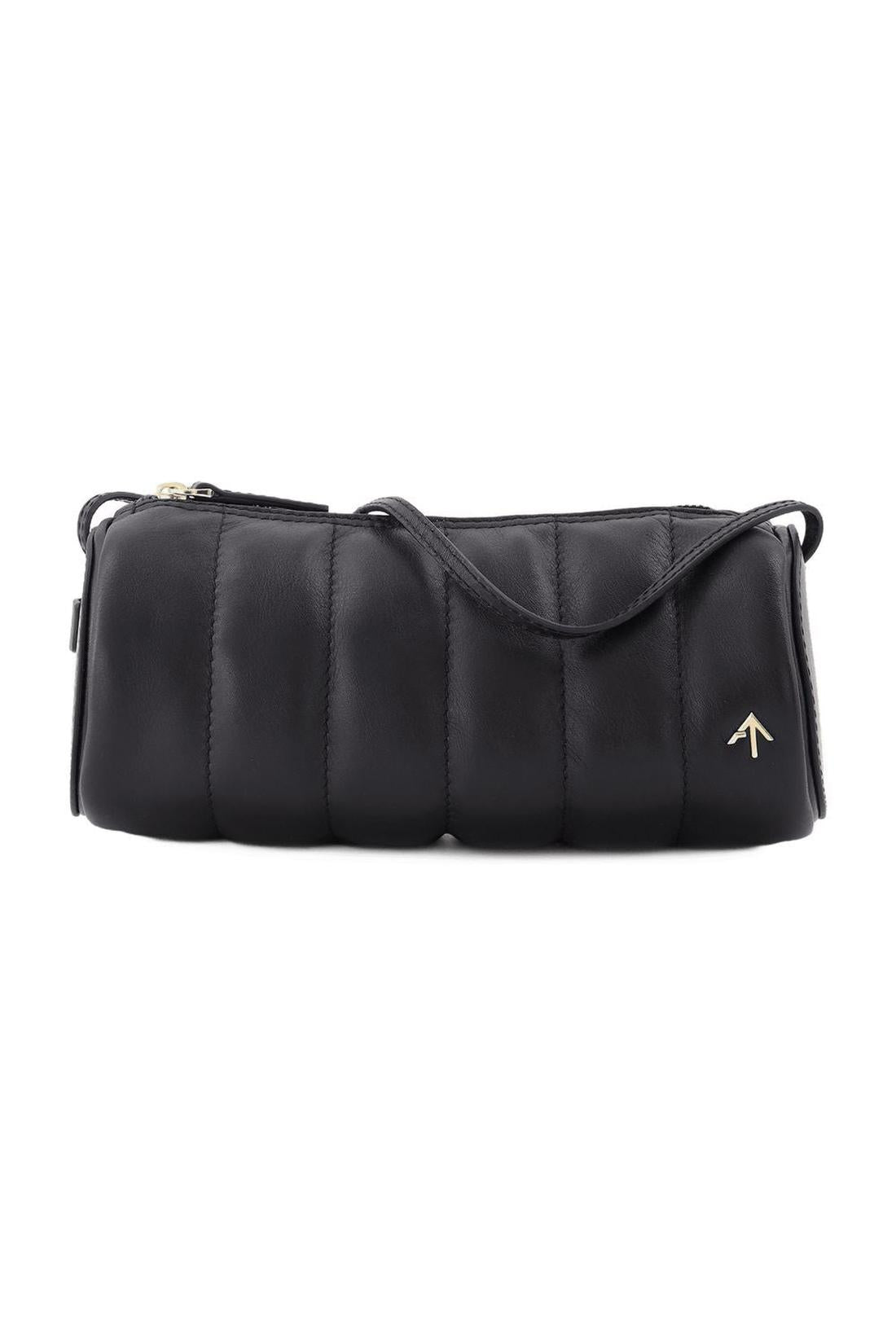 Tasche Padded Cylinder aus schwarzem Leder