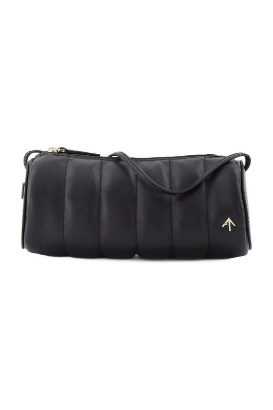 Tasche Padded Cylinder aus schwarzem Leder