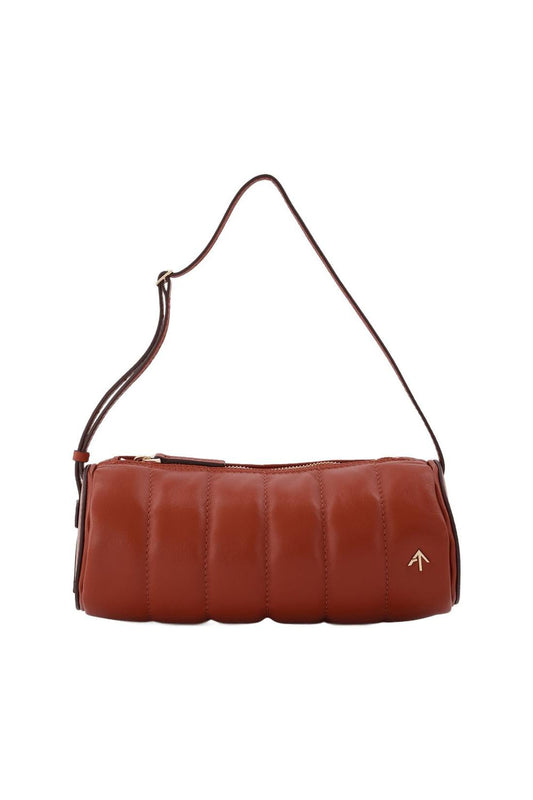 Tasche Padded Cylinder aus Leder in rot