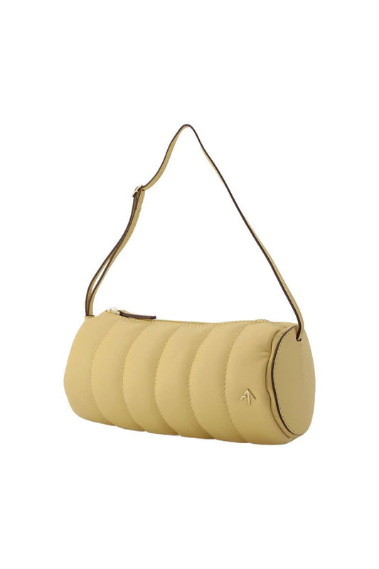 Tasche Padded Cylinder aus Leder Crème