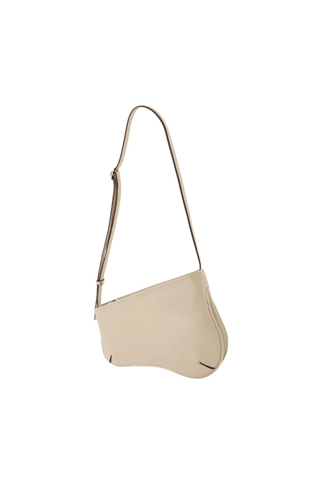 Mini Curve Hobo Bag - Manu Atelier - Ivory - Leather