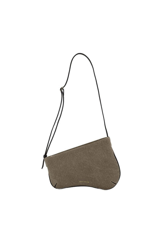 Mini Curve Hobo Bag - Manu Atelier - Grey/Black - Denim