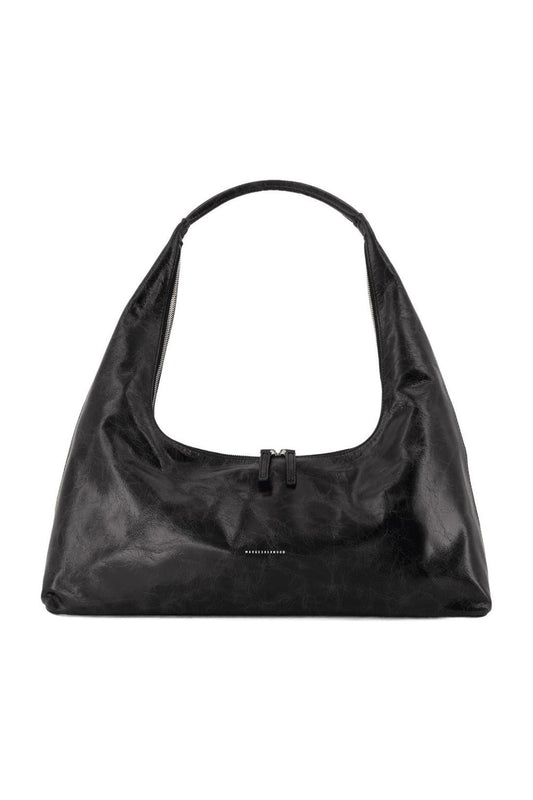 Breite Schultertasche - Margesherwood - Leder - Schwarz