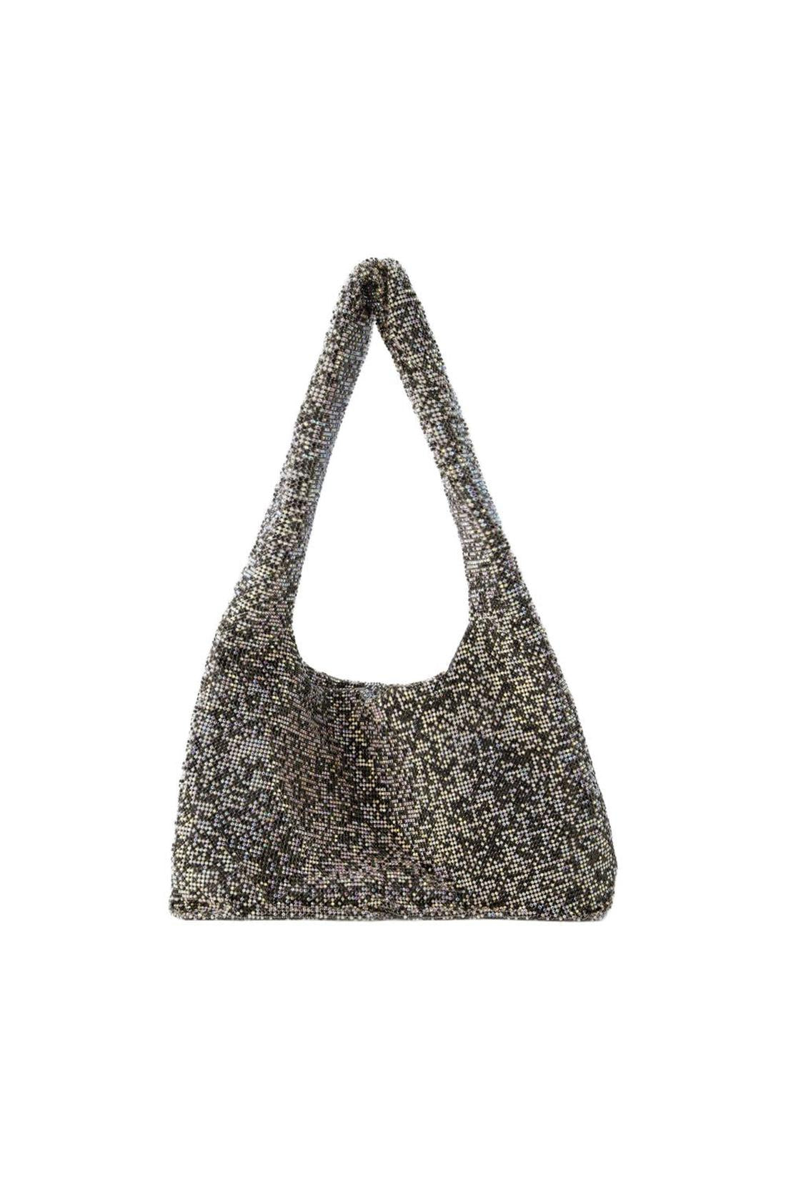 Crystal Mesh Armpit Tasche - Kara - Polyster - Black Pixel