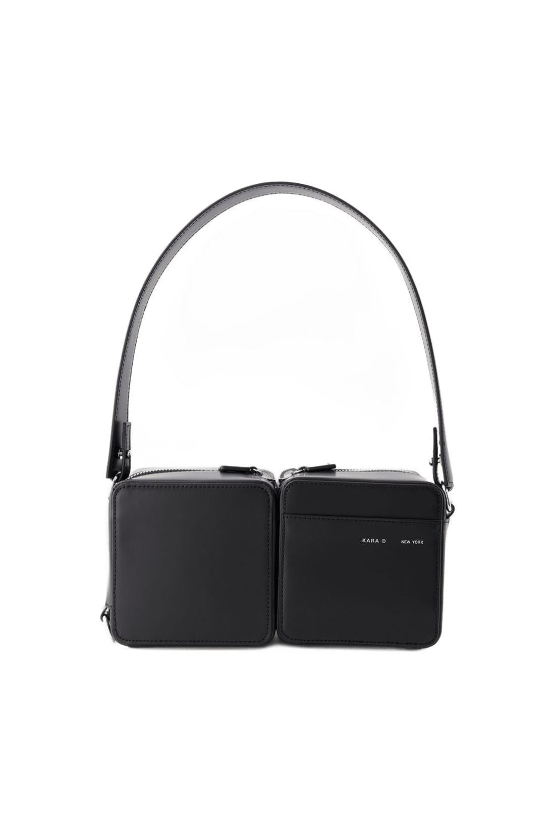 Hobo Stacked Tasche - Kara - Leder - Schwarz