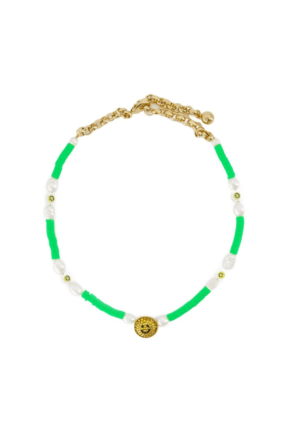 Happy Green Halskette - Shourouk - Messing - Grün
