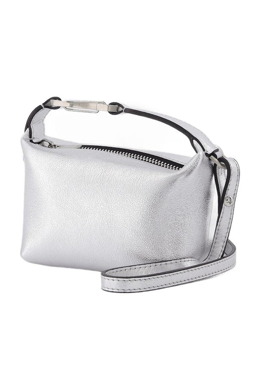 Tiny Moon Tasche aus silbernem Leder