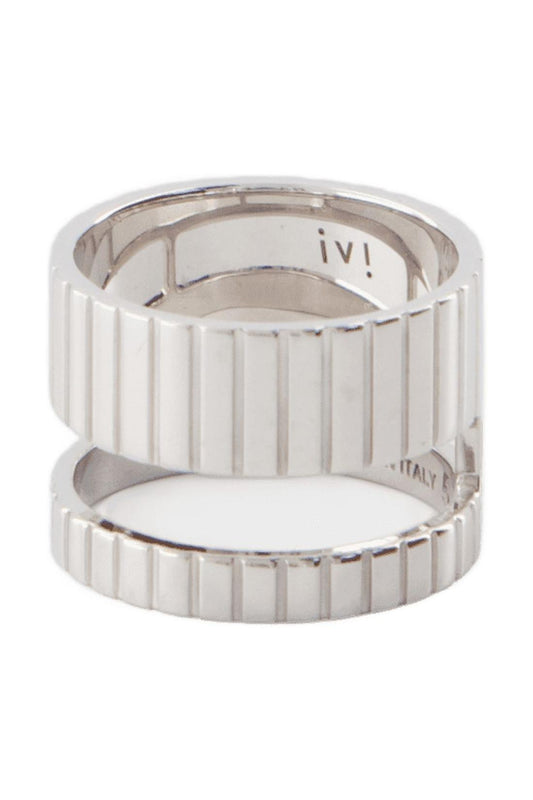 Ring Slot Core aus Rhodium Silber