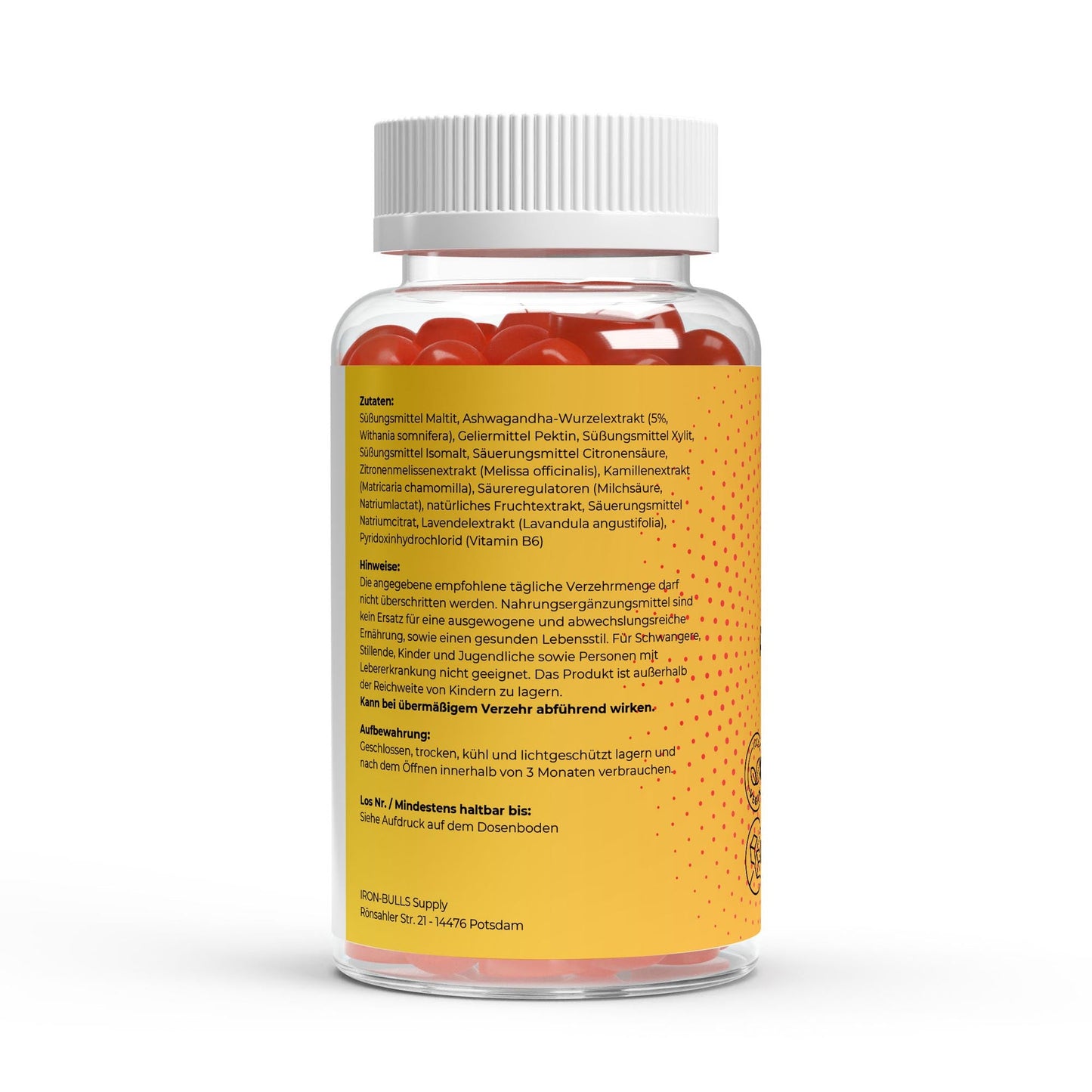 Premium Ashwagandha Gummies – Entspannung & Fokus in Gummiform 300 + Vitamin B6,- 60 Stk