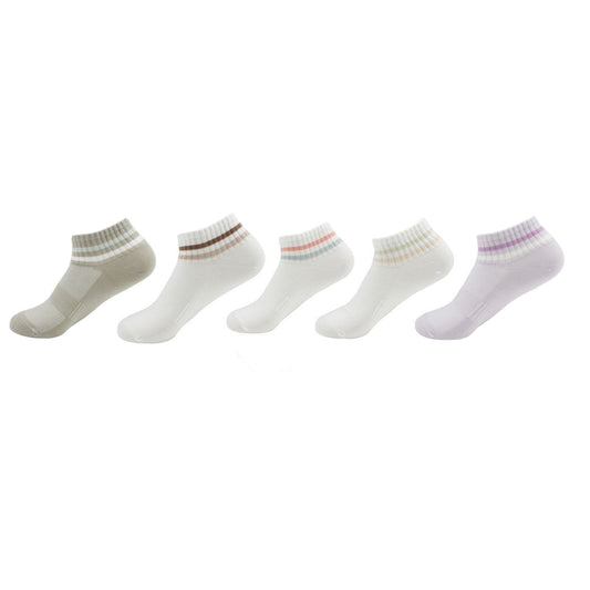 Damen Sneaker Socken » Set 5 Paar Strümpfe » 5er Pack Sneakersocken » Baumwollsocken mit elastischem Mittelfußband