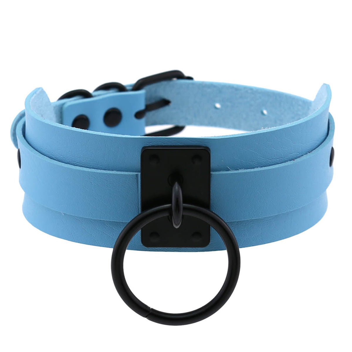 Leather Look Choker Collar