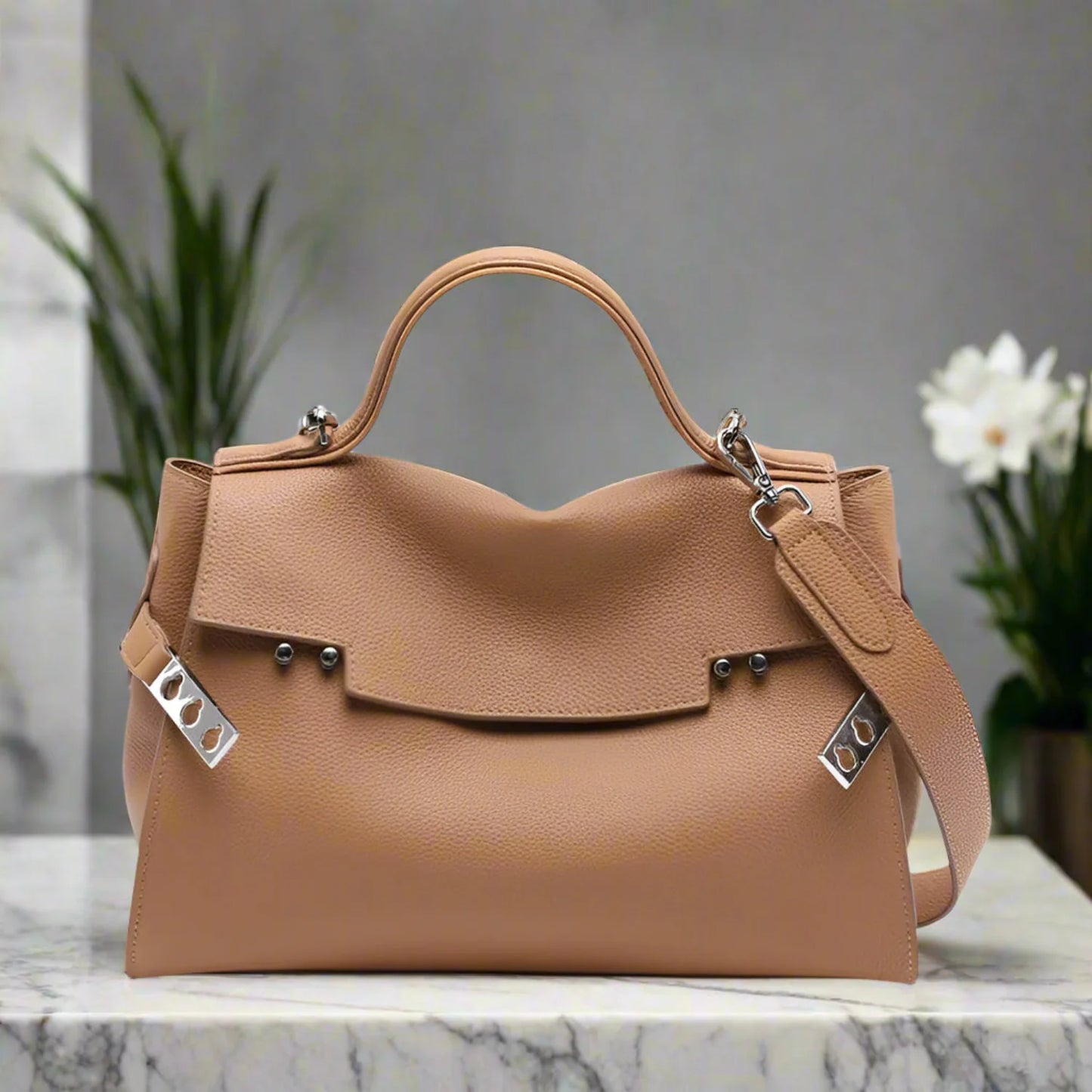 ARI luxury soft cowhide leather shoulder bag classic fashion