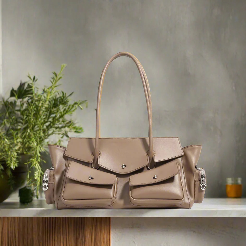 ARI women large capacity shoulder handbag – multi-pocket underarm bag for daily use