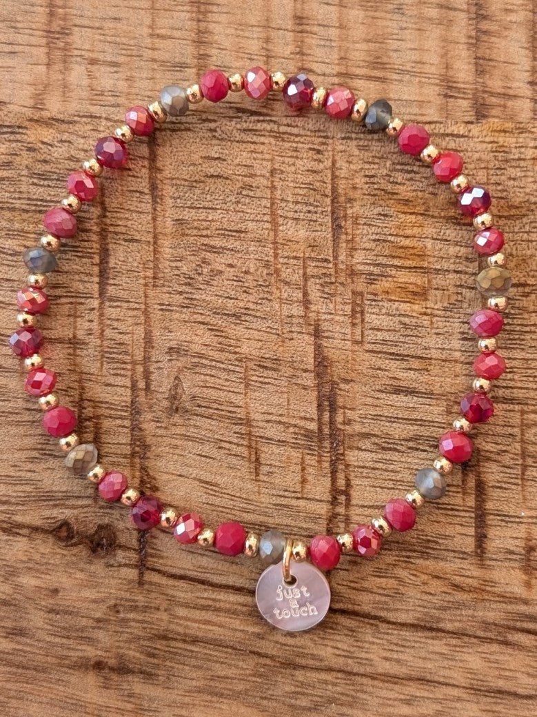 Armband Kristall Rot Gold klein Bijoux 8106040