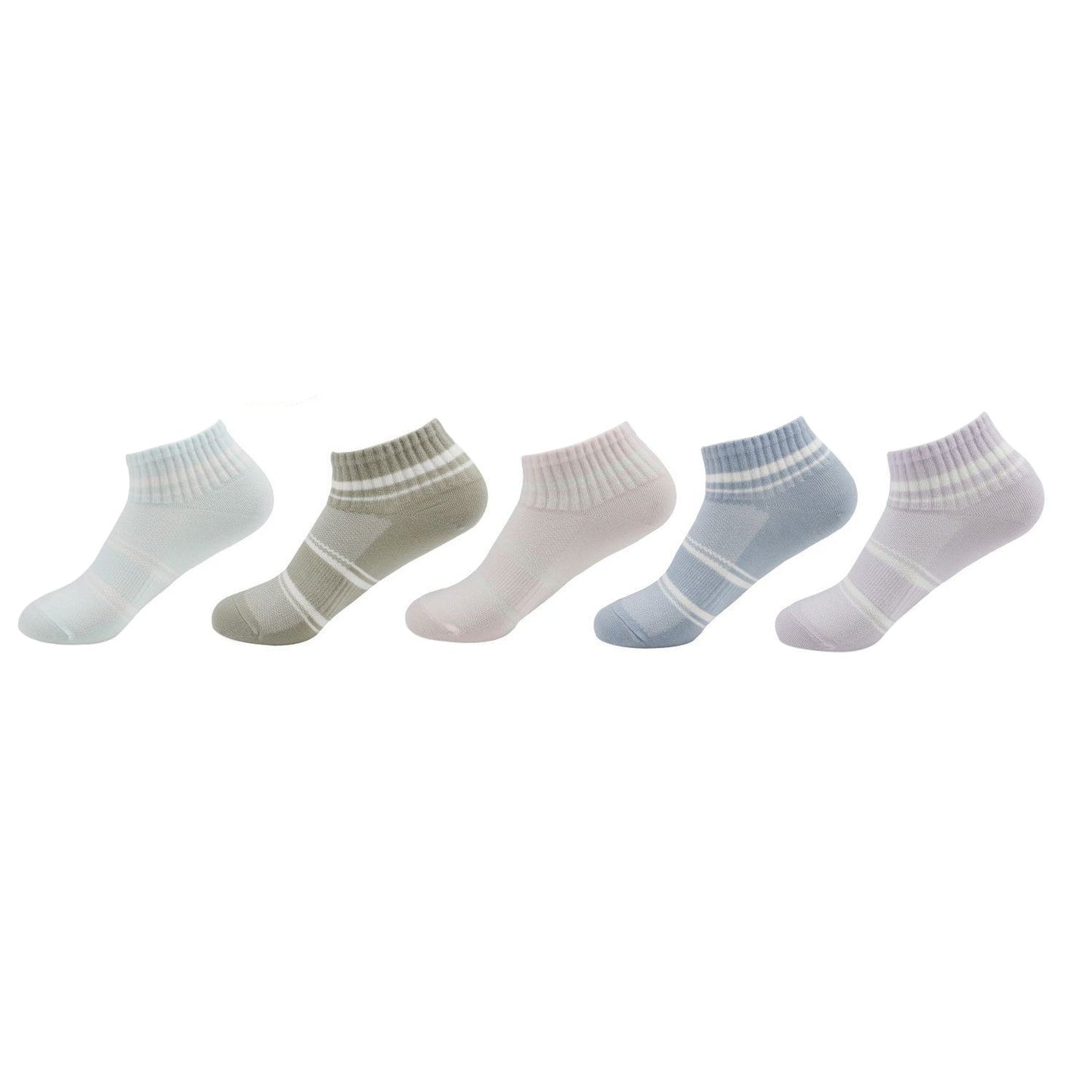 Damen Sneaker Socken » Set 5 Paar Strümpfe » 5er Pack Sneakersocken » Baumwollsocken mit elastischem Mittelfußband