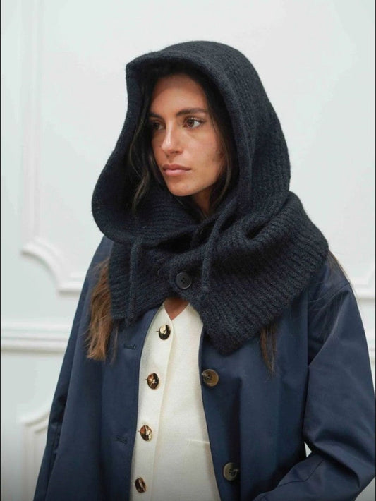 Balaclava Strick Sturmhaube flauschig Schwarz - von JUBYLEE 0017