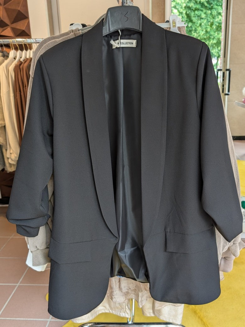 Blazer Schwarz Offen Knopflos - One Size 9803
