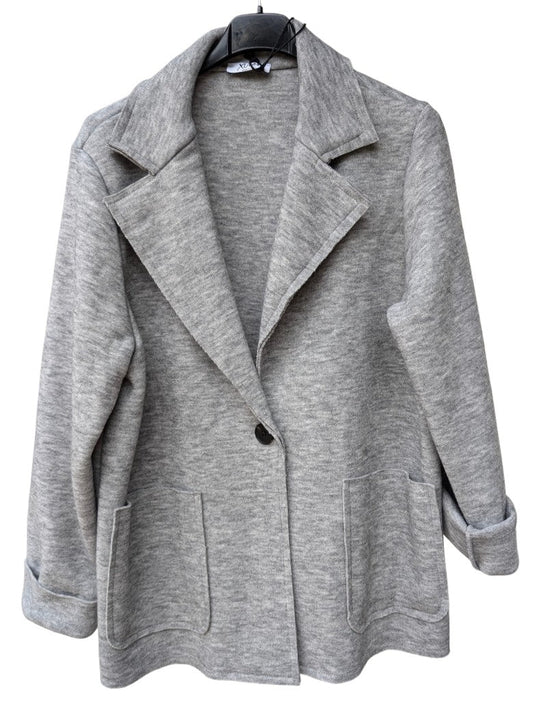 Blazer Sportlich Elegant Hellgrau One Size