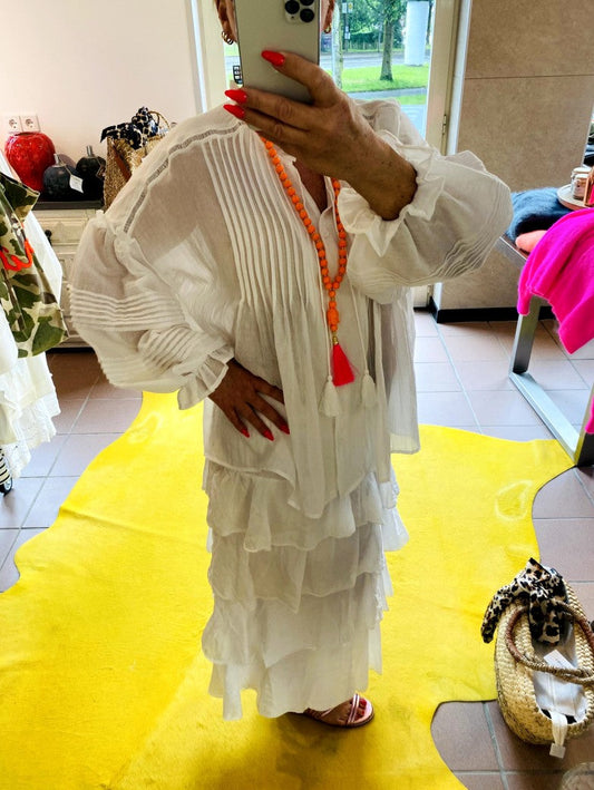 Rock Maxi Volant aus Lyocell in Weiß, One Size - von MIHO'S G02298