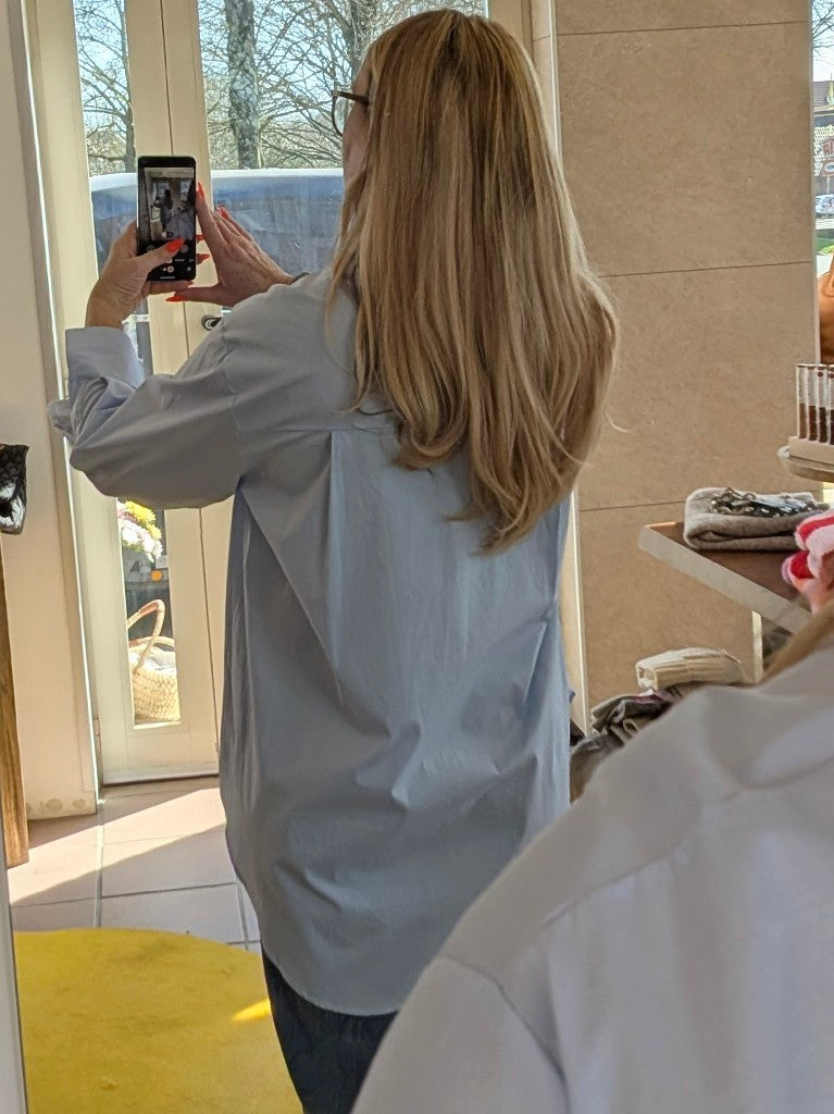 Bluse Drole de Copine Paris Hellblau S/M 100% Baumwolle CHOICE