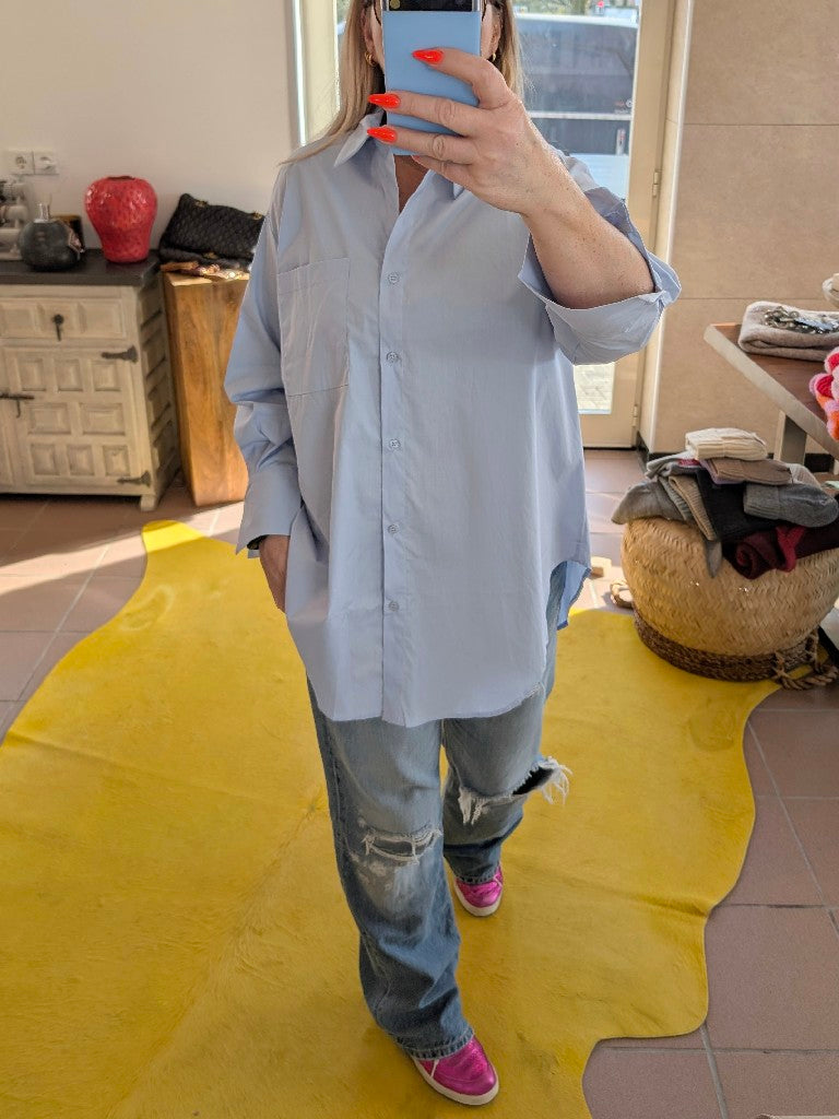 Bluse Drole de Copine Paris Hellblau S/M 100% Baumwolle CHOICE