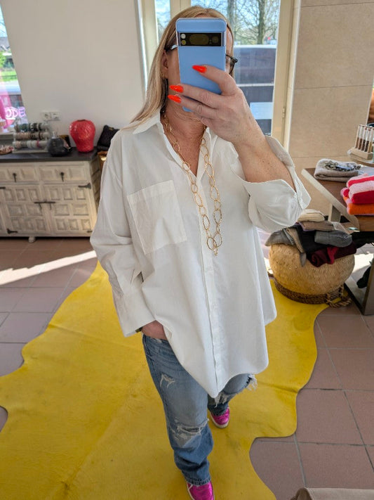 Bluse Drole de Copine Paris Weiß S/M 100% Baumwolle CHOICE